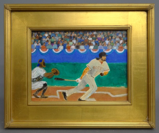 Painting oil on board Johnny Damon