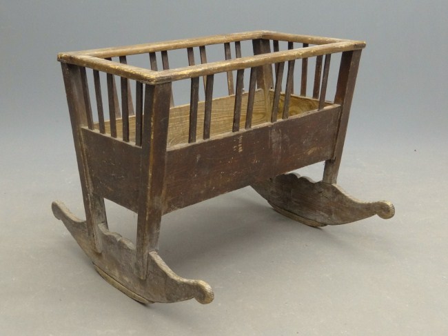 19th c. painted cradle. 36 W 20 1/2