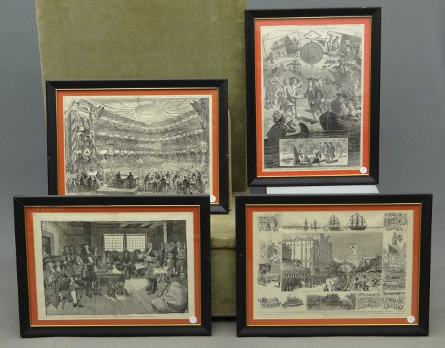 Lot (4) 19th c. historical framed