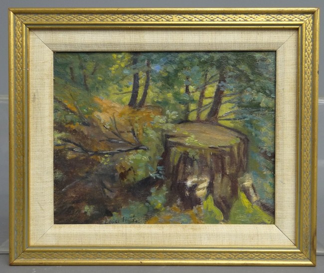 Painting oil on artist board landscape 167449
