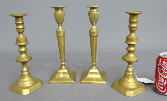 Lot (2) pr. brass candlesticks