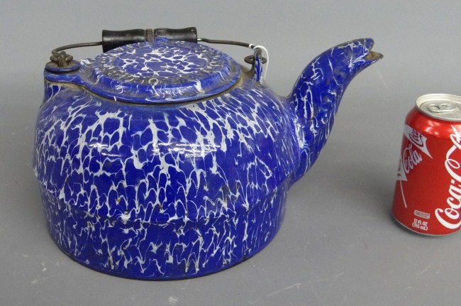 19th c. Graniteware kettle marked