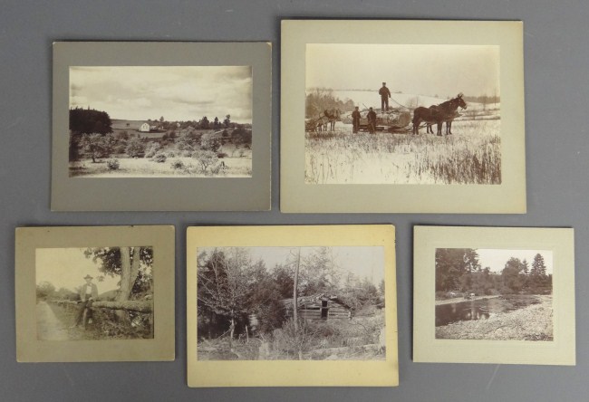 Lot (5) 19th c. sepia-toned landscape