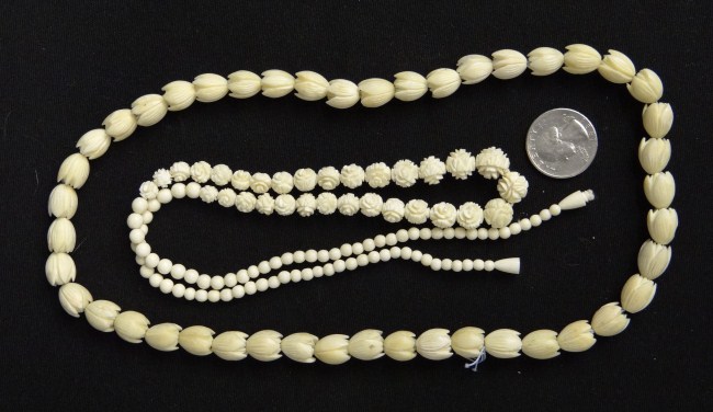 Lot 2 Asian ivory necklaces  16749f