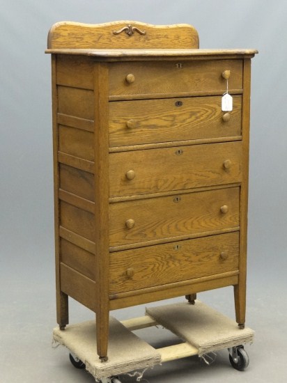 19th c Victorian oak tall chest 167498