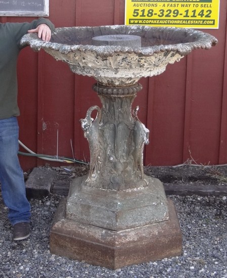 19th c cast iron fountain with 1674ba