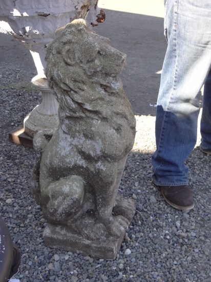 Poured stone lion 33 Ht  1674be