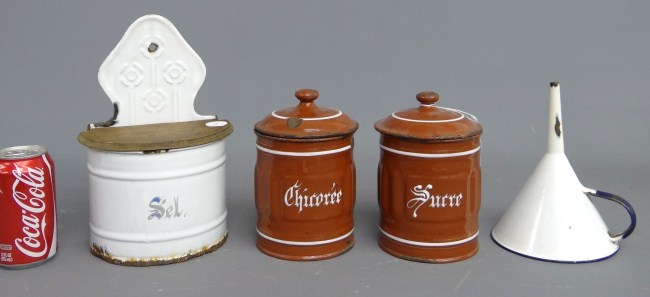 Lot 4 pcs enamelware including 1674e6