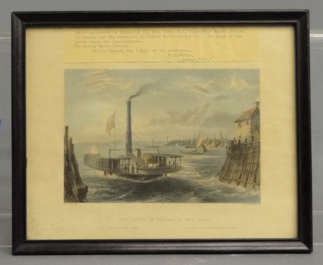 19th c. print The Ferry At Brooklyn