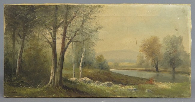 19th c oil on canvas landscape 1674eb