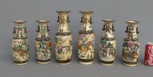 Set of (6) matching Asian vases.