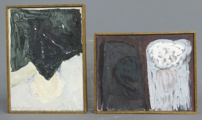 Lot (2) paintings signed and dated