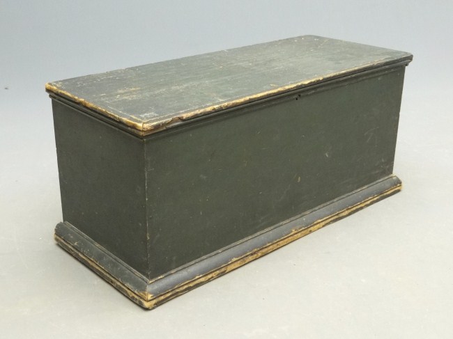 19th c. blanket box in old green