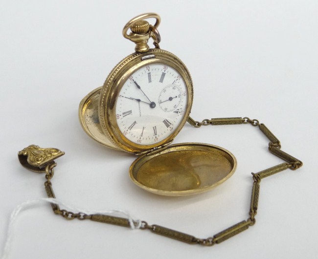 14 karat gold Waltham pocket watch.
