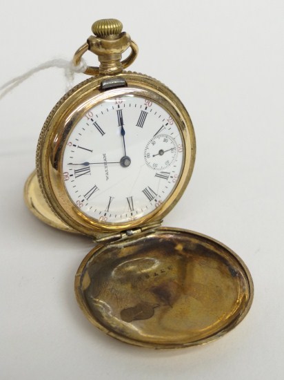 14 Karat gold Waltham pocket watch.