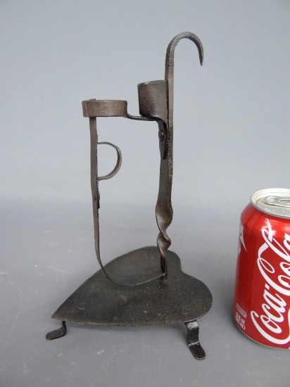 Blacksmith made iron alpine lamp.