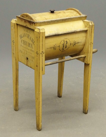 19th c. standing butter churn. No lid.