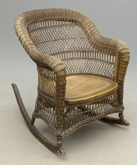 Early wicker rocking chair.