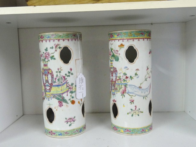 Pair Asian porcelain vases 11 1675ca