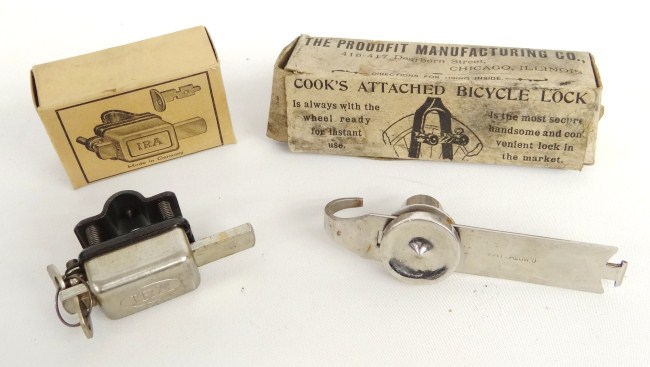 Lot of two NOS boxed bicycle locks.