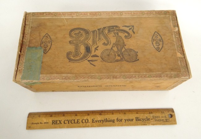 Early Bike cigar box and advertising 167728