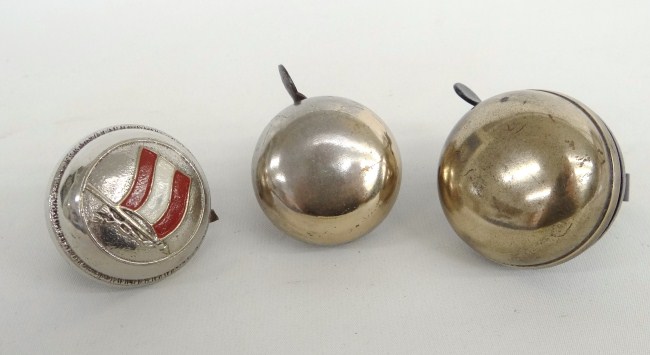 Lot of three bicycle bells.