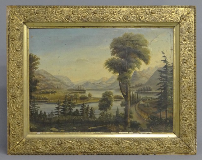 19th c oil on canvas landscape 167c41