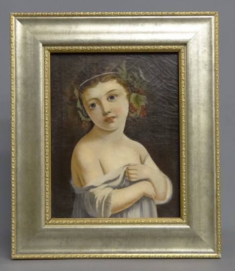 19th c. oil on canvas portrait of a