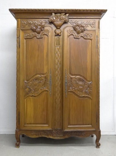 Contemporary two door carved armoire 167c51