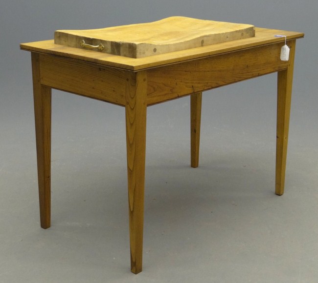 Table with butcher block insert. Top