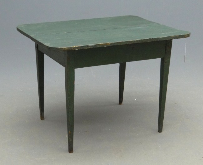 19th c tavern table in green paint  167c6b