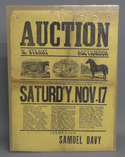 Early auction broadside ''Auction