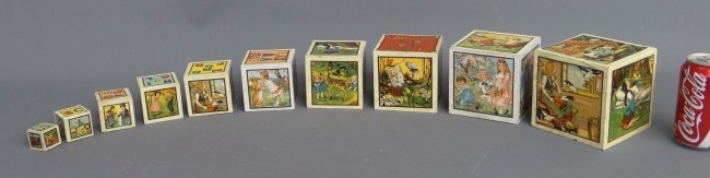 Set of C. 1910-20s German litho cube