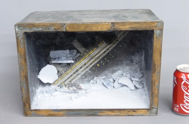 Early Titanic diorama with plaque