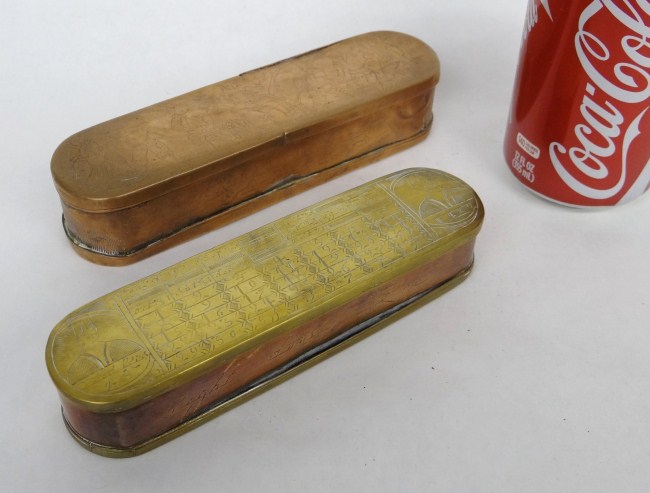 Lot 2 early Dutch tobacco boxes.