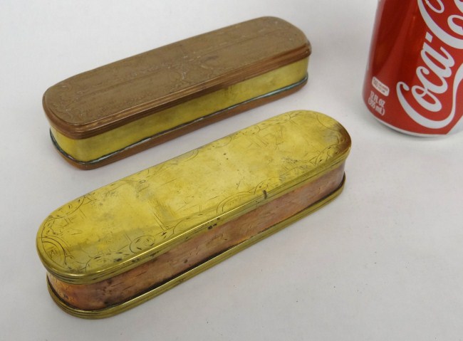 Lot 2 early Dutch tobacco boxes.