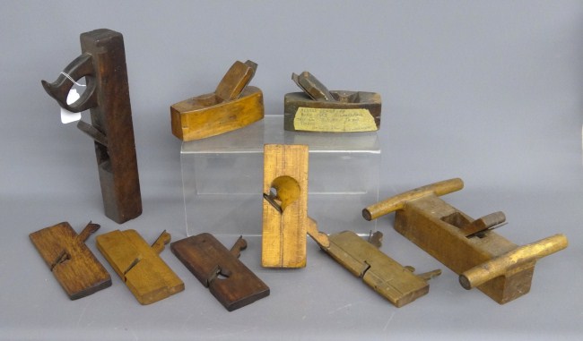 Lot 9 various early wood planes.