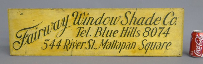 Early 20th c. Boston trade sign Fairway