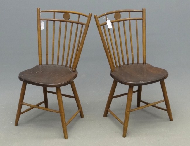 Pair 19th c birdcage Windsor chairs  167d18