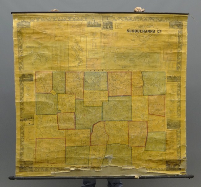Dated 1858 Map Of Susquehanna Co.