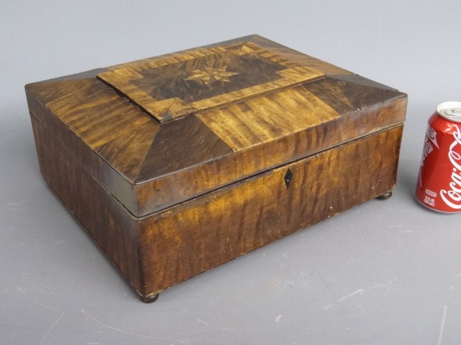 19th c mixed wood document box 167d28