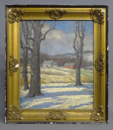 Painting oil on masonite landscape  167d63