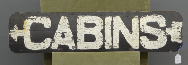 Wooden Cabin sign. 11 1/2 x 48.