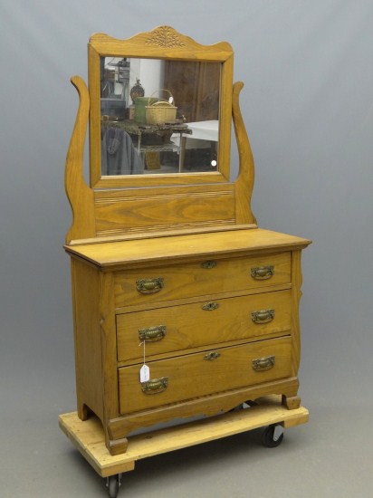 19th c. Victorian oak 3 drawer
