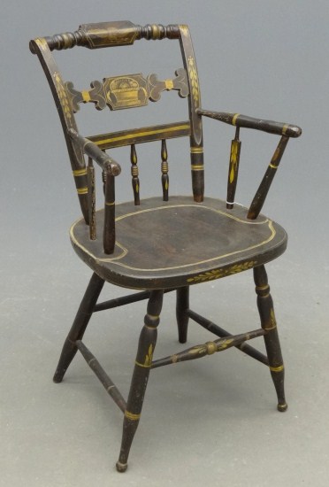 19th c paint decorated armchair  167d7b