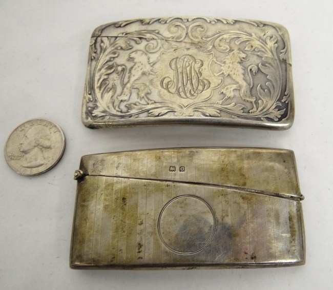 Lot 2 sterling silver card cases 167d87