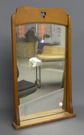 Vintage maple mirror. 17 1/4 x 31.