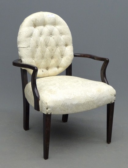 Vintage upholstered armchair. 17''
