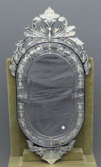 Venetian style mirror. 27 x 56.