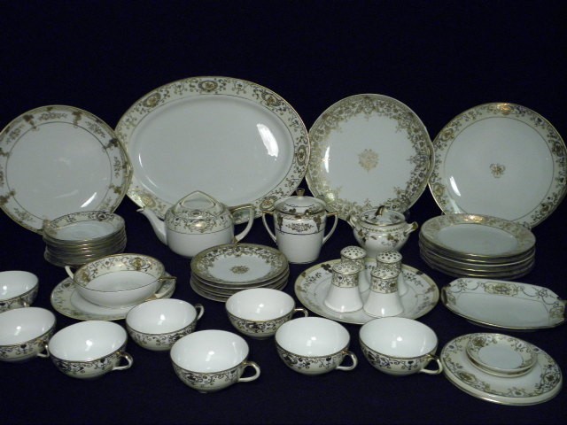 Assorted Nippon porcelain dinnerware.